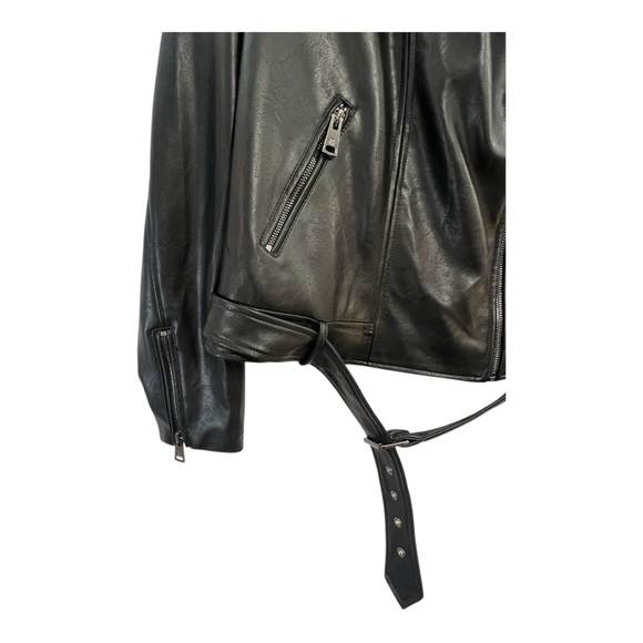 ELODIE Women's Black Faux Leather Jacket SZ XL - Picture 4 of 11